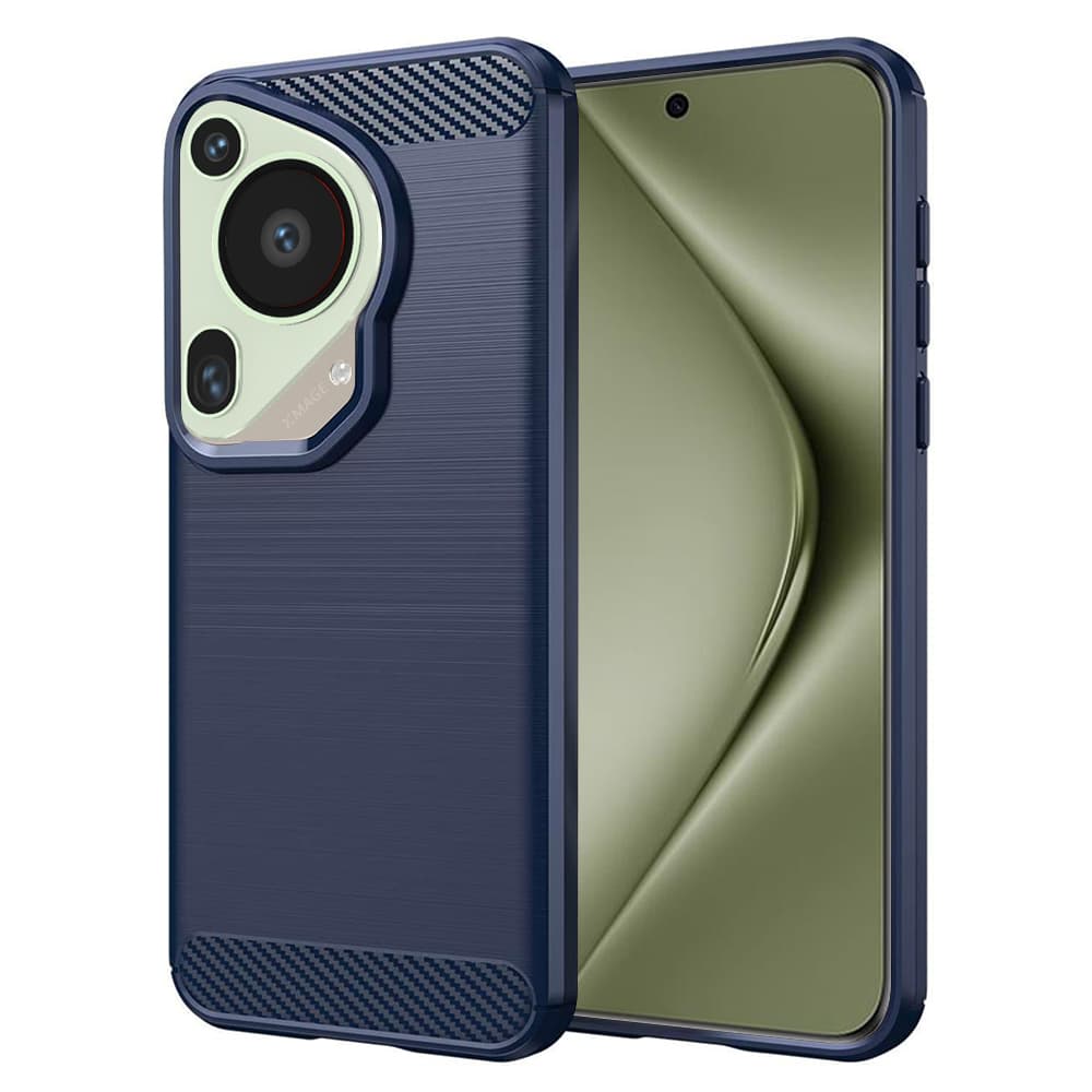 Techsuit Carbon Silicone kryt Huawei Pura 70 Ultra Blue - náhled 1