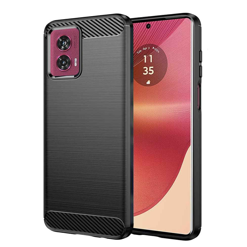 Techsuit Carbon Silicone kryt Motorola Edge50 Fusion Black - náhled 1