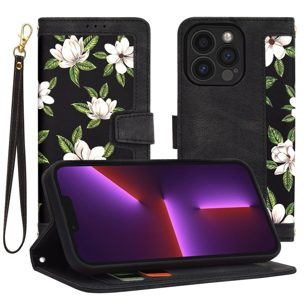 Techsuit FlipCraft kryt iPhone 13 Pro Flowers of the Dawn - náhled 1