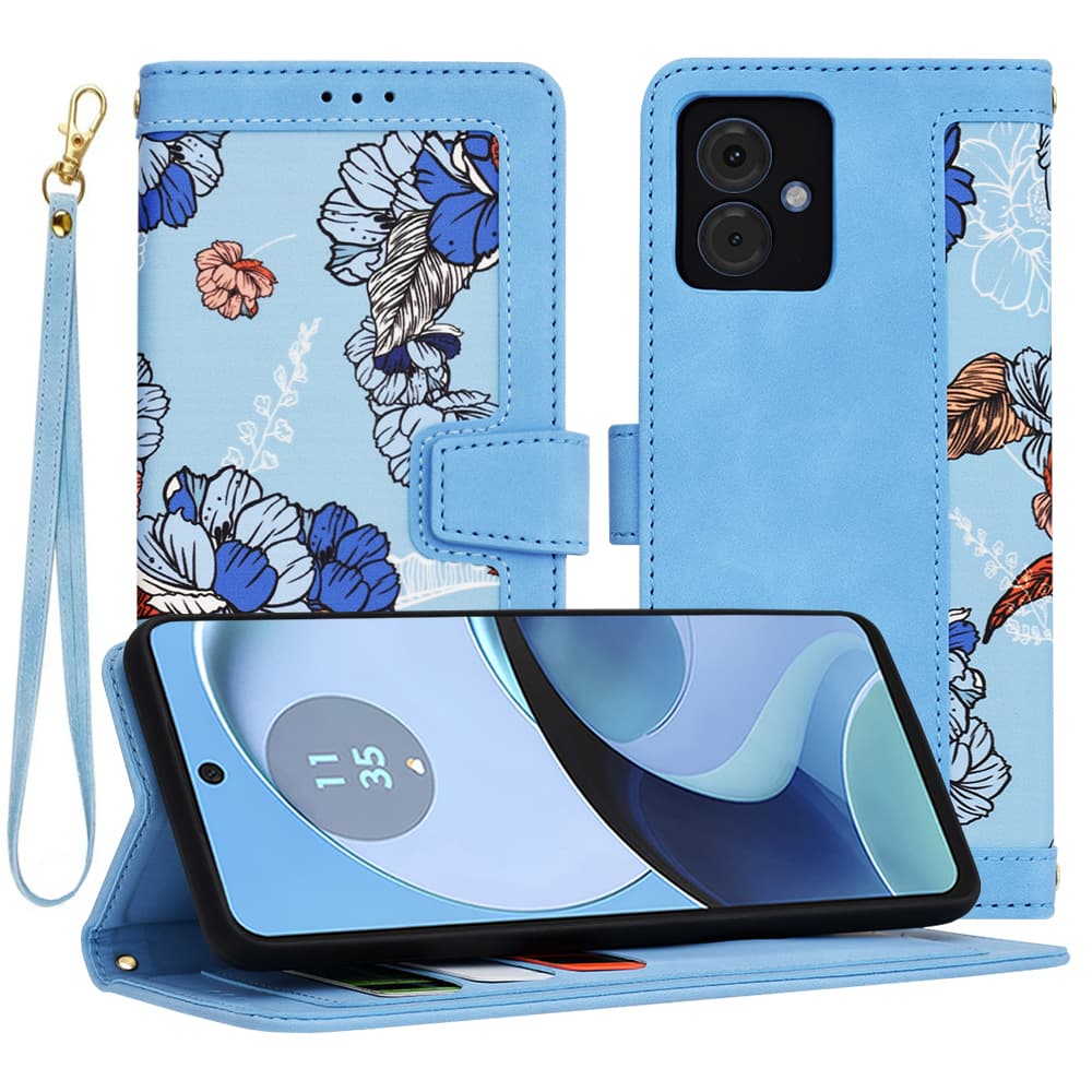 Techsuit FlipCraft Motorola Moto G14 Zářivě modrá - náhled 1
