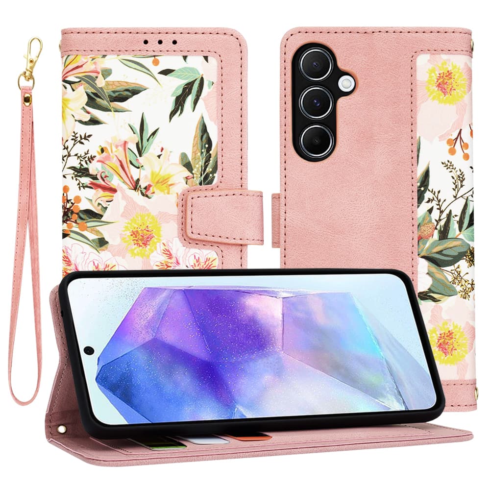 Techsuit Flipové pouzdro Samsung Galaxy A55 5G Sladká růžová - náhled 1