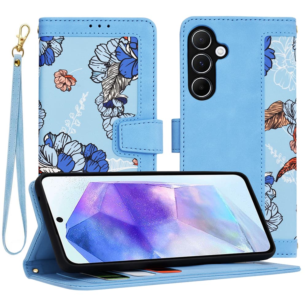 Techsuit FlipCraft kryt Samsung Galaxy A55 5G sytě modrý - náhled 1