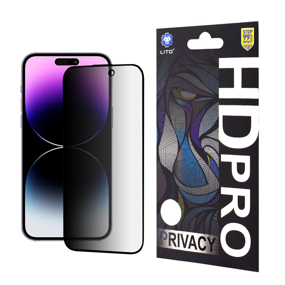 Lito HD Pro Soukromí iPhone 14 Pro Max Černá