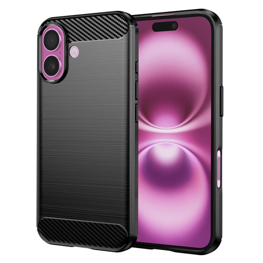Techsuit Karbon Silikon iPhone 16 Plus Černý - náhled 1
