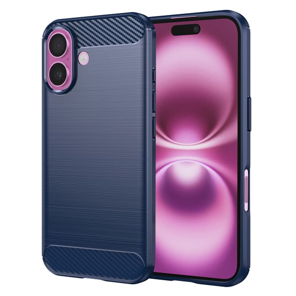 Techsuit Karbon Silikon iPhone 16 Plus Modrý - náhled 1