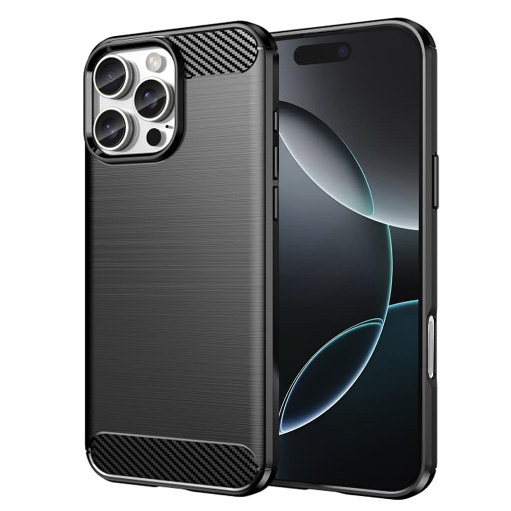 Techsuit Karbon Silikon iPhone 16 Pro Černá - náhled 1