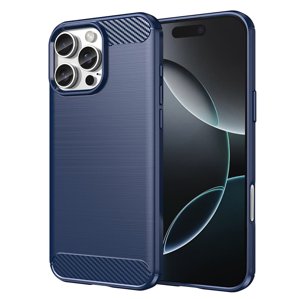 Techsuit Karbon Silikon iPhone 16 Pro Modrý - náhled 1