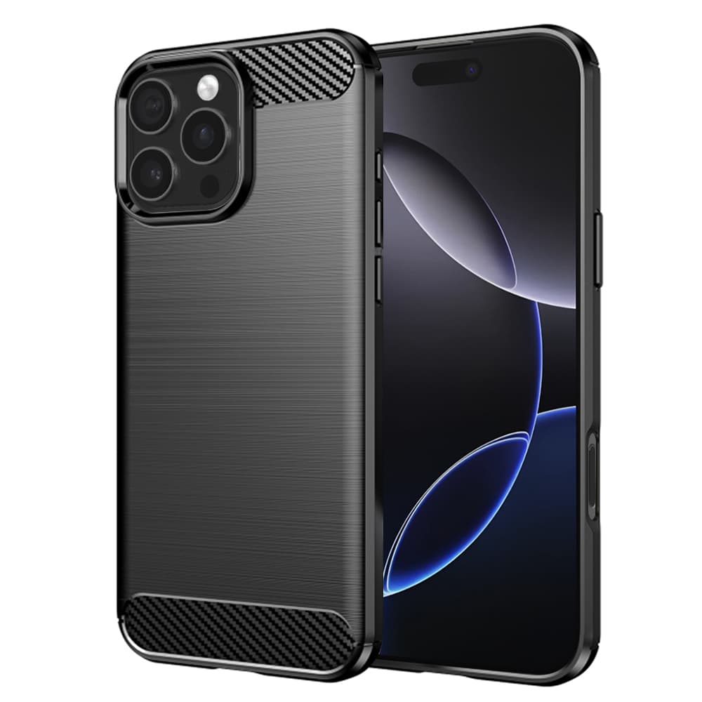 Techsuit Karbon Silikon iPhone 16 Pro Max Černý - náhled 1