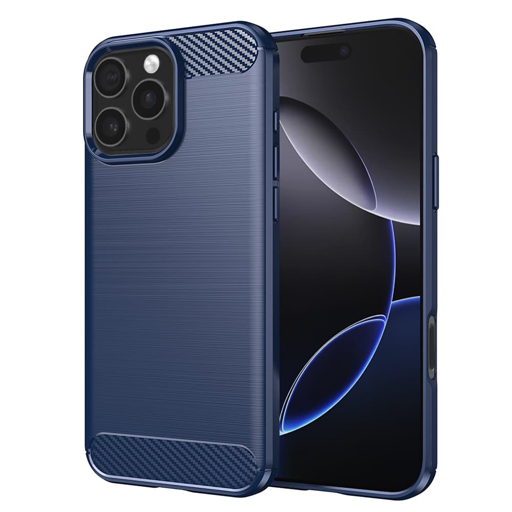 Techsuit Karbon Silikon iPhone 16 Pro Max Modrý - náhled 1