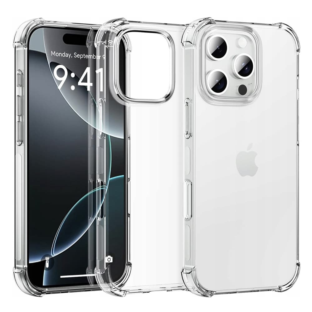 Techsuit Nárazuvzdorný Průhledný Silikon Velký Objektiv iPhone 16 Pro Max Clear - náhled 1
