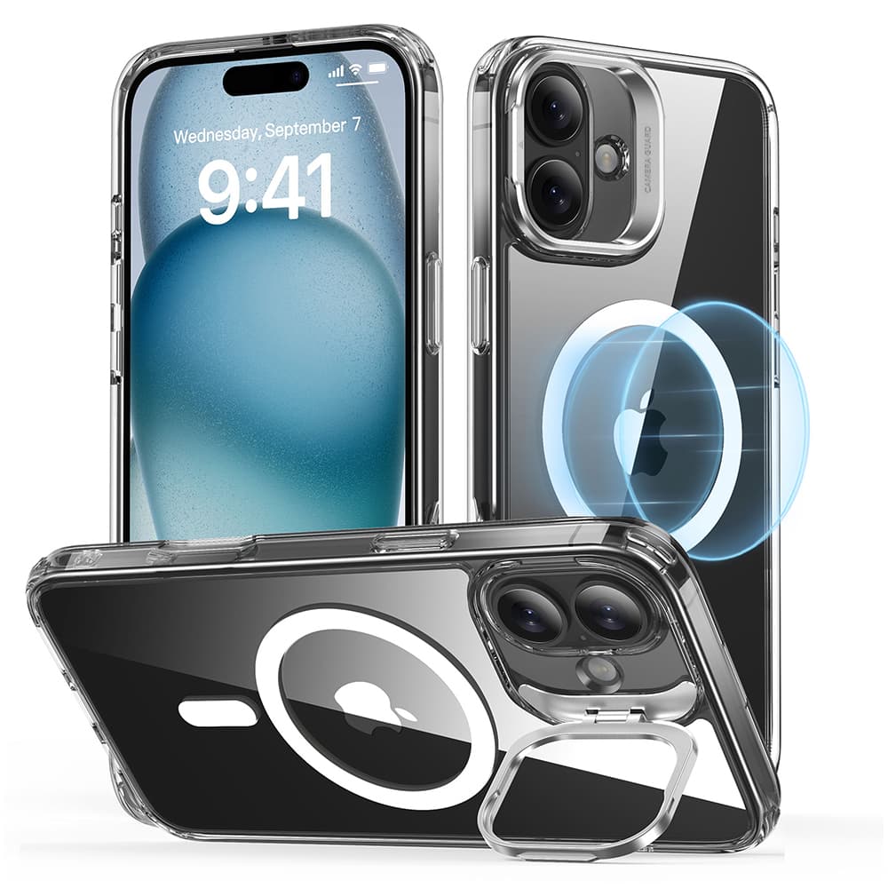 ESR Hybridní HaloLock Kickstand iPhone 16 Plus Průhledné - náhled 1