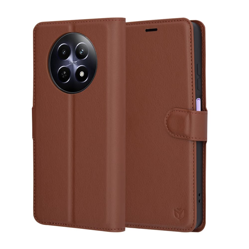 Techsuit Kožené pouzdro Realme 12 12x Hnědá - náhled 1