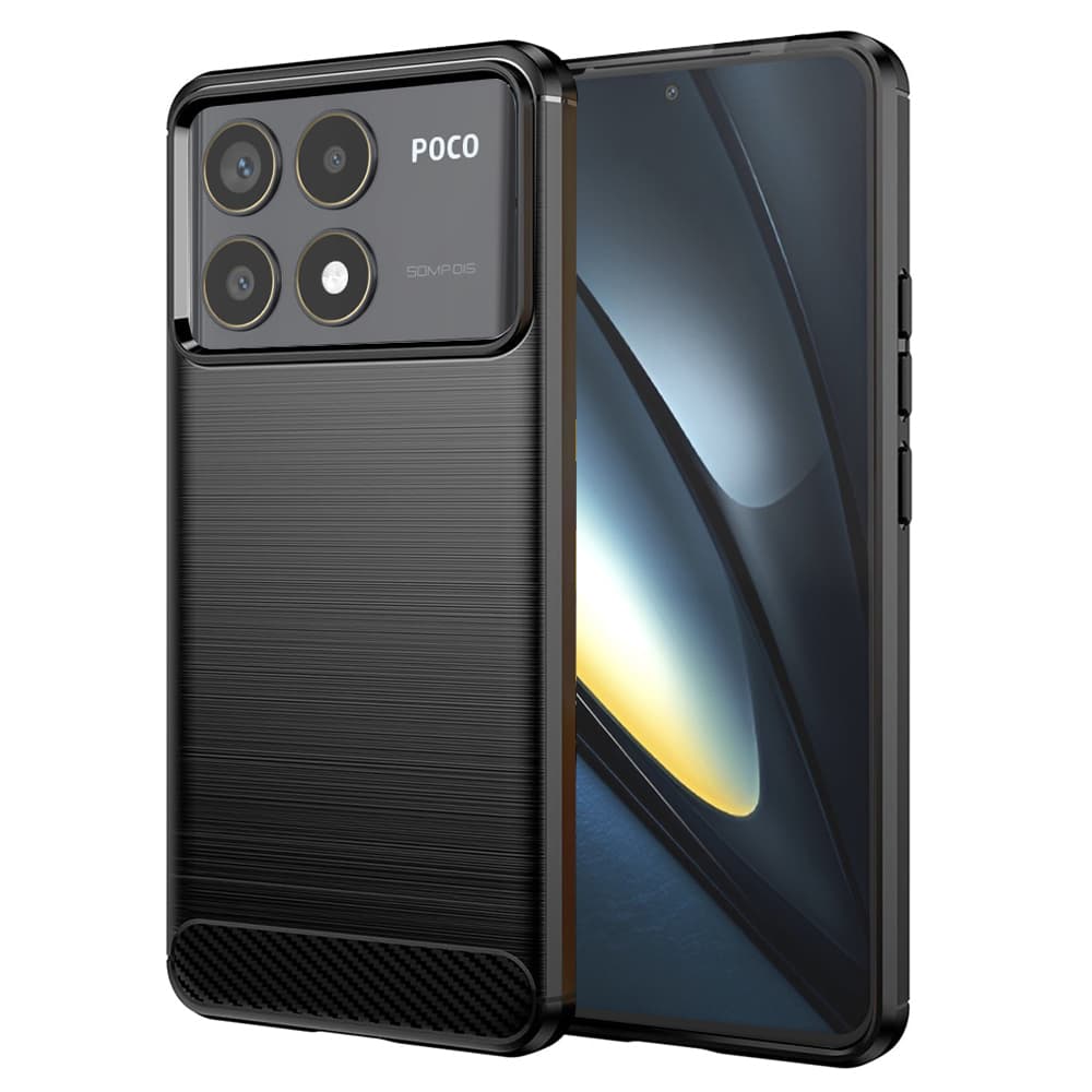 Techsuit Karbon Silikon Xiaomi Poco F6 Pro Černý - náhled 1