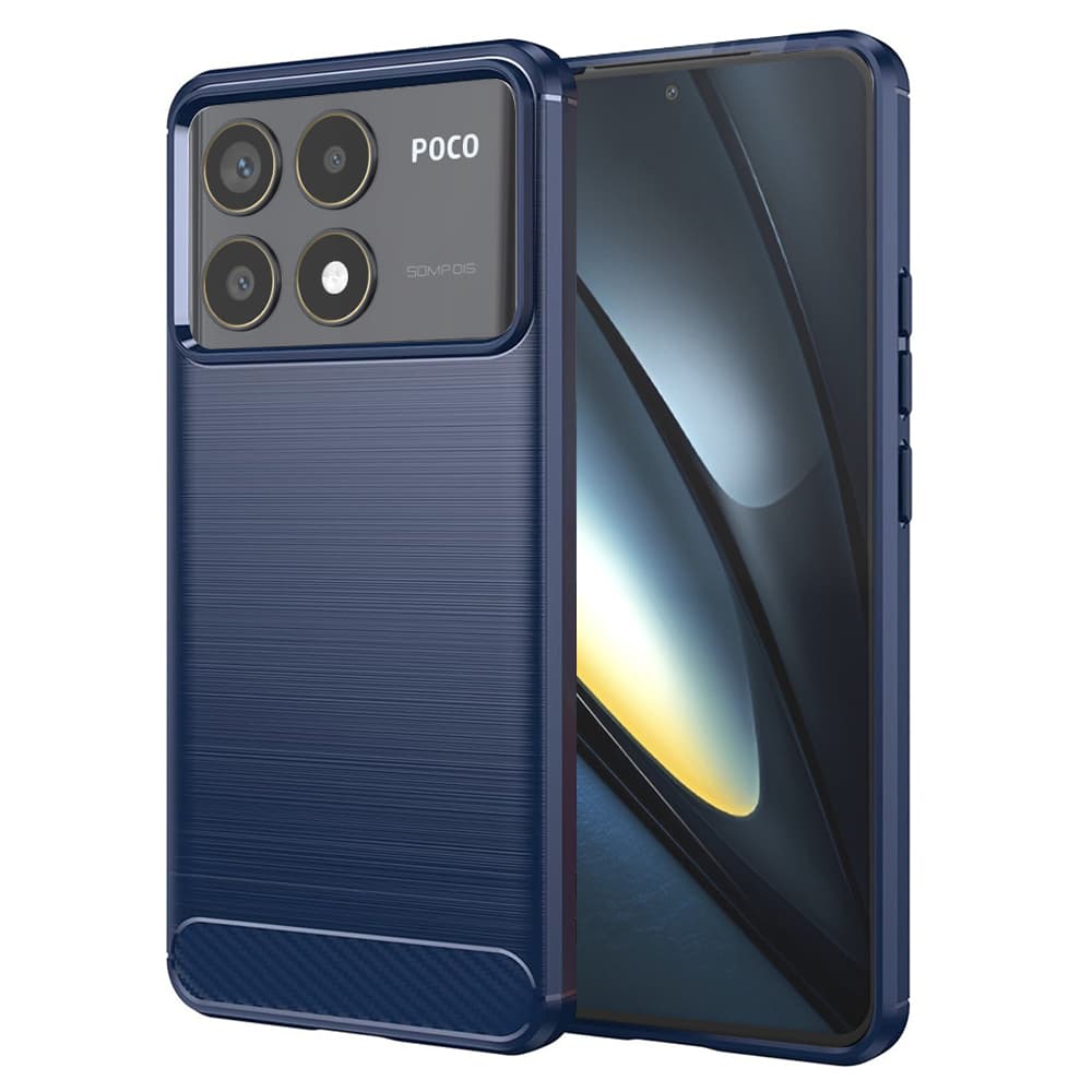 Techsuit Karbon Silikon Xiaomi Poco F6 Pro Modrý - náhled 1