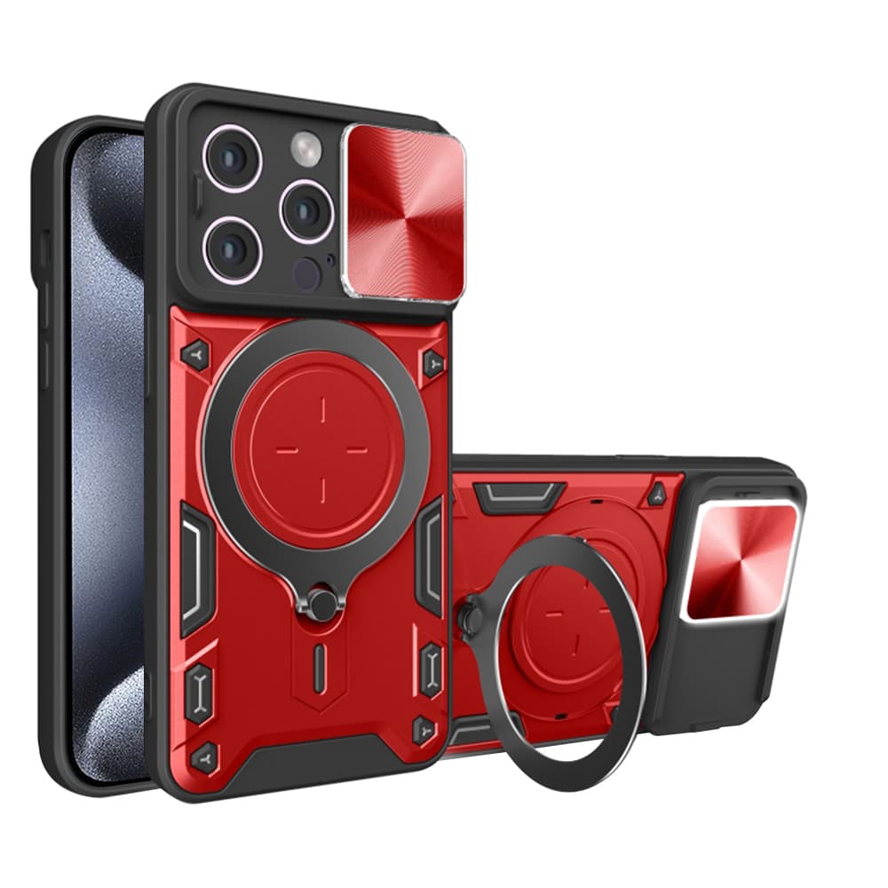 Techsuit CamGuard Pro iPhone 15 Pro Červený - náhled 1