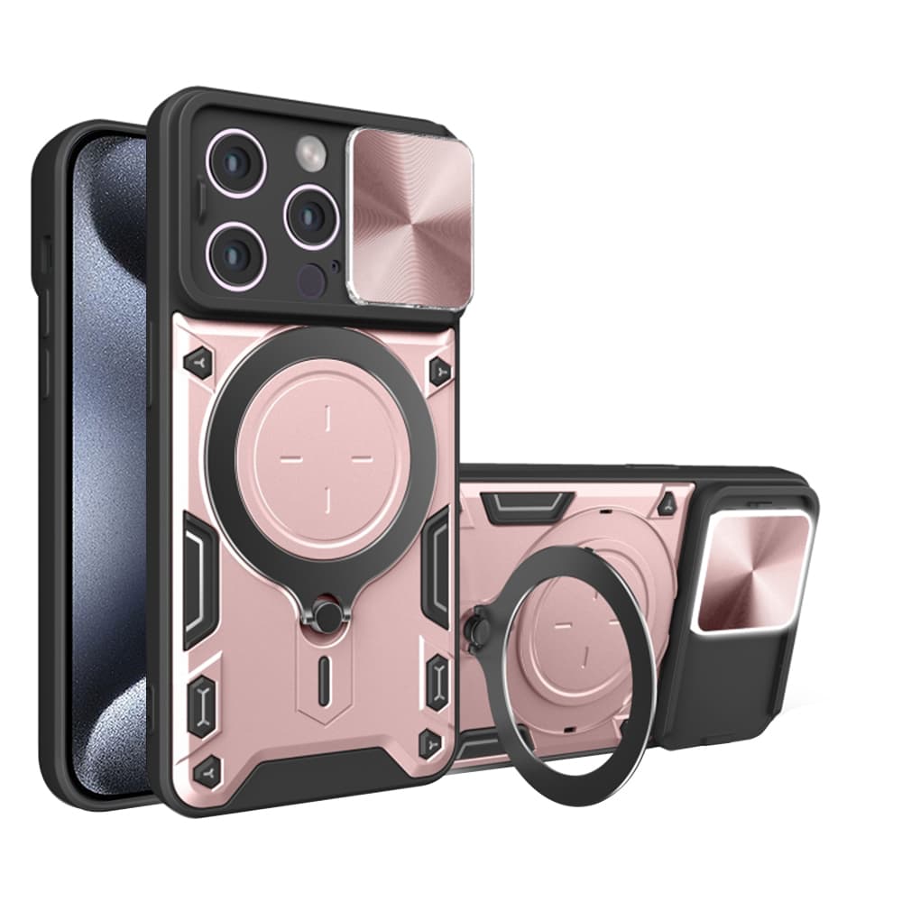 Techsuit CamGuard Pro iPhone 15 Pro Růžové zlato - náhled 1