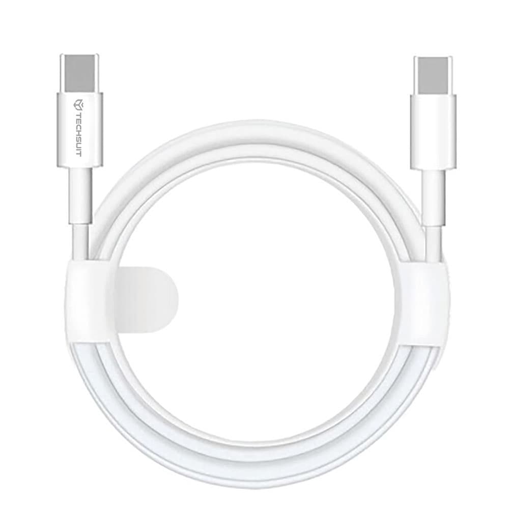 Techsuit Datový kabel PCB130 Type-C na Type-C 60W 1m Bílý - náhled 1