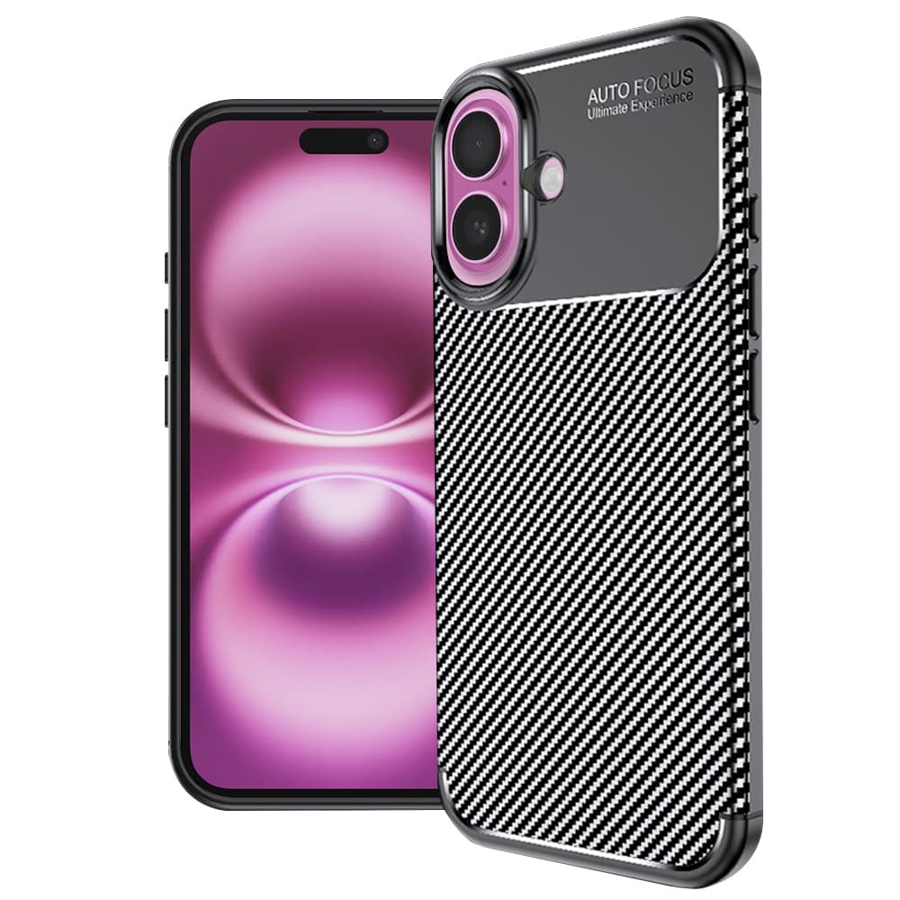 Techsuit CarbonFiber iPhone 16 Plus Černý - náhled 1