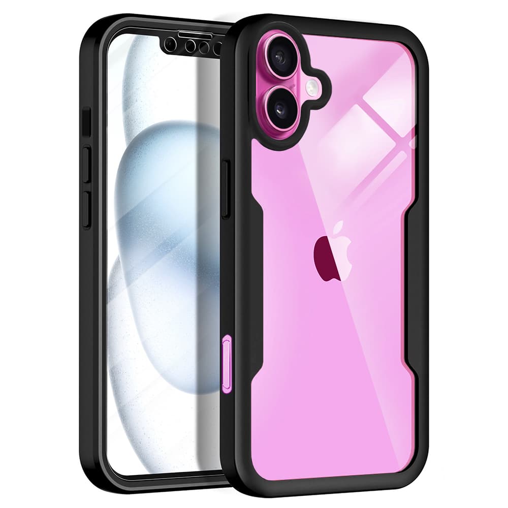 Techsuit ColorVerse 360 Series s ochranným sklem iPhone 16 Plus Černá - náhled 1