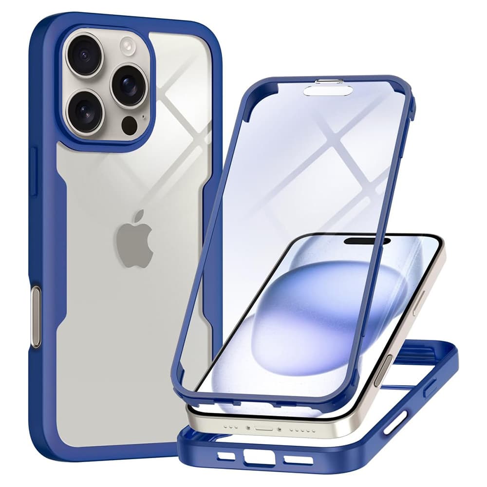 Techsuit ColorVerse 360 Series Ochranné sklo iPhone 16 Pro Modré - náhled 1