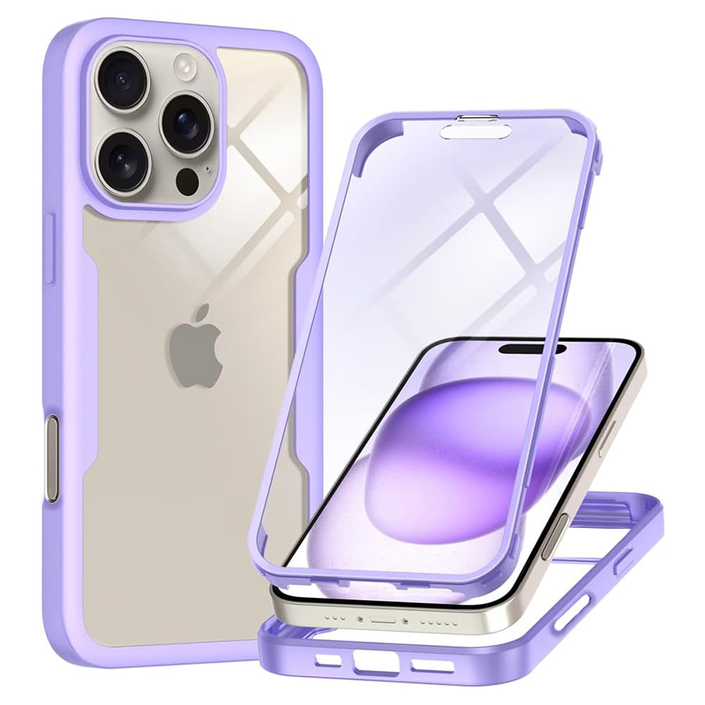 Techsuit ColorVerse 360 sklo iPhone 16 Pro Max fialová - náhled 1