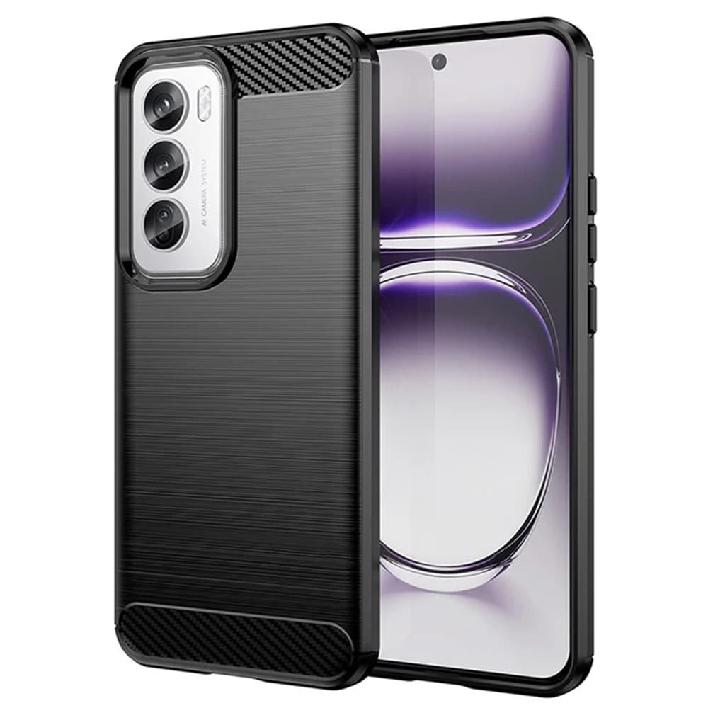 Techsuit Karbon Silikon Oppo Reno12 Černá - náhled 1