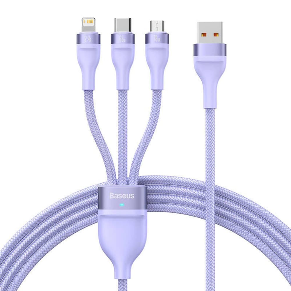 Baseus Data Cable Flash Series 2 66W 1.2 m Purple - náhled 1
