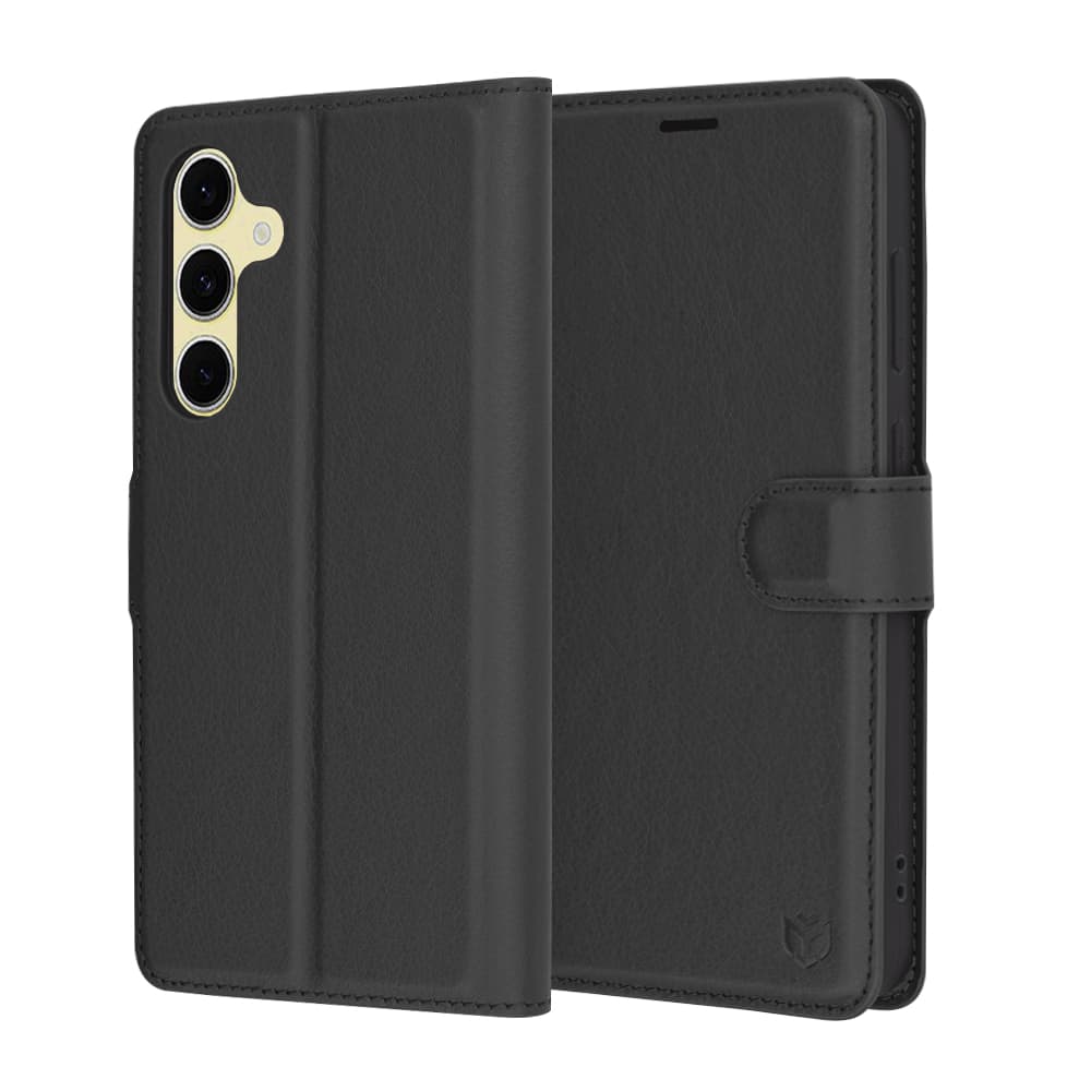 Techsuit Leather Folio pouzdro Samsung Galaxy S24 FE černé - náhled 1