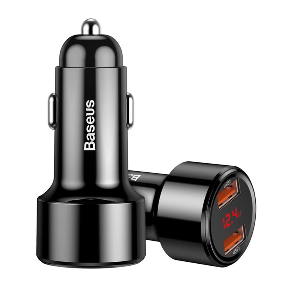 Baseus Autonabíječka Rychlé nabíjení 45W 2x USB Černá - náhled 1