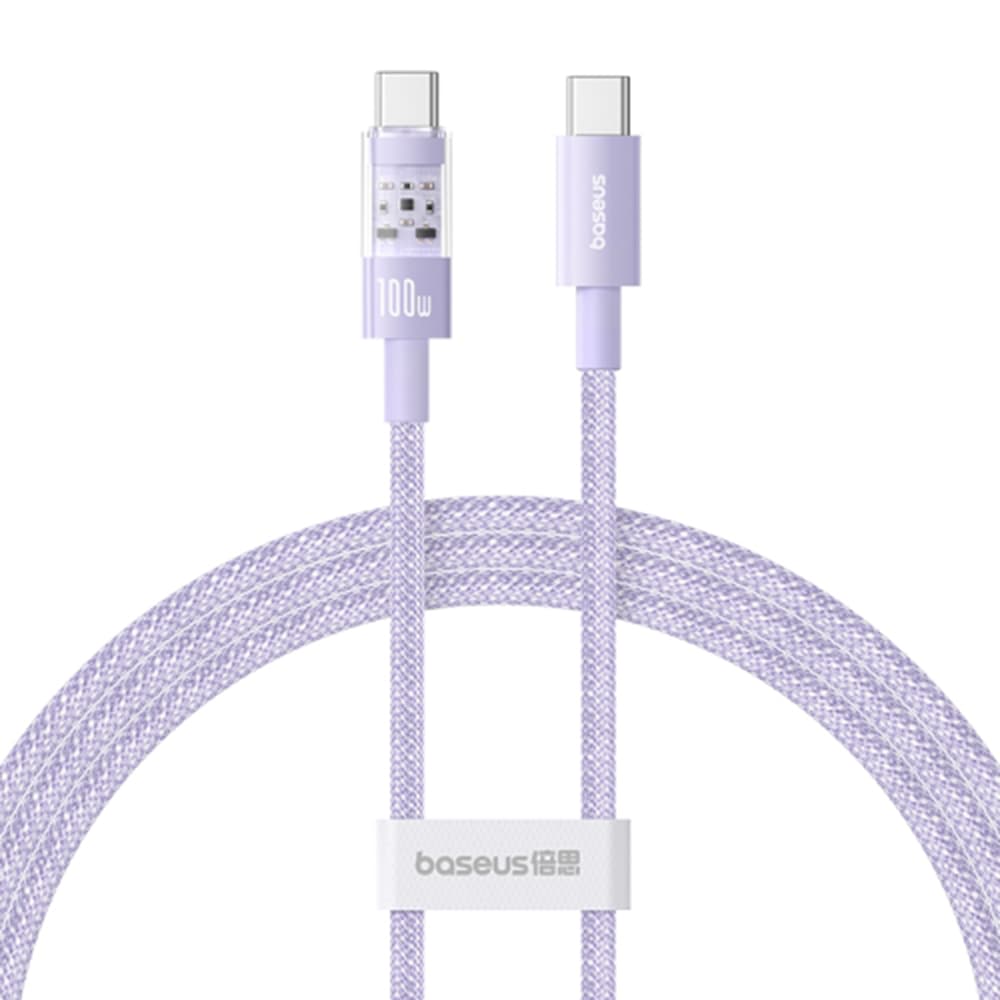 Baseus Data Cable Gem Type-C na Type-C 100W 1m Nebula Purple - náhled 1