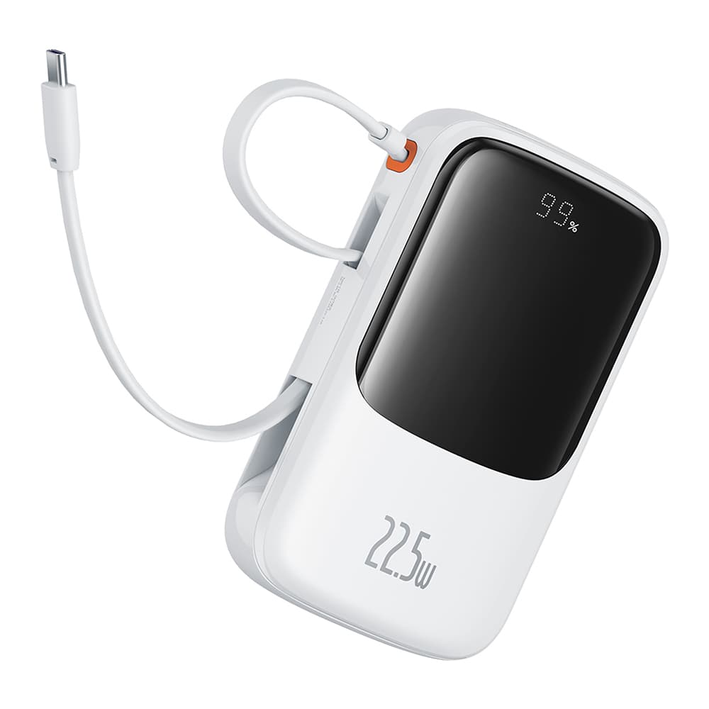 Baseus Power Bank Qpow Pro+ 10000mAh 22.5W Kabel Type-C Bílý