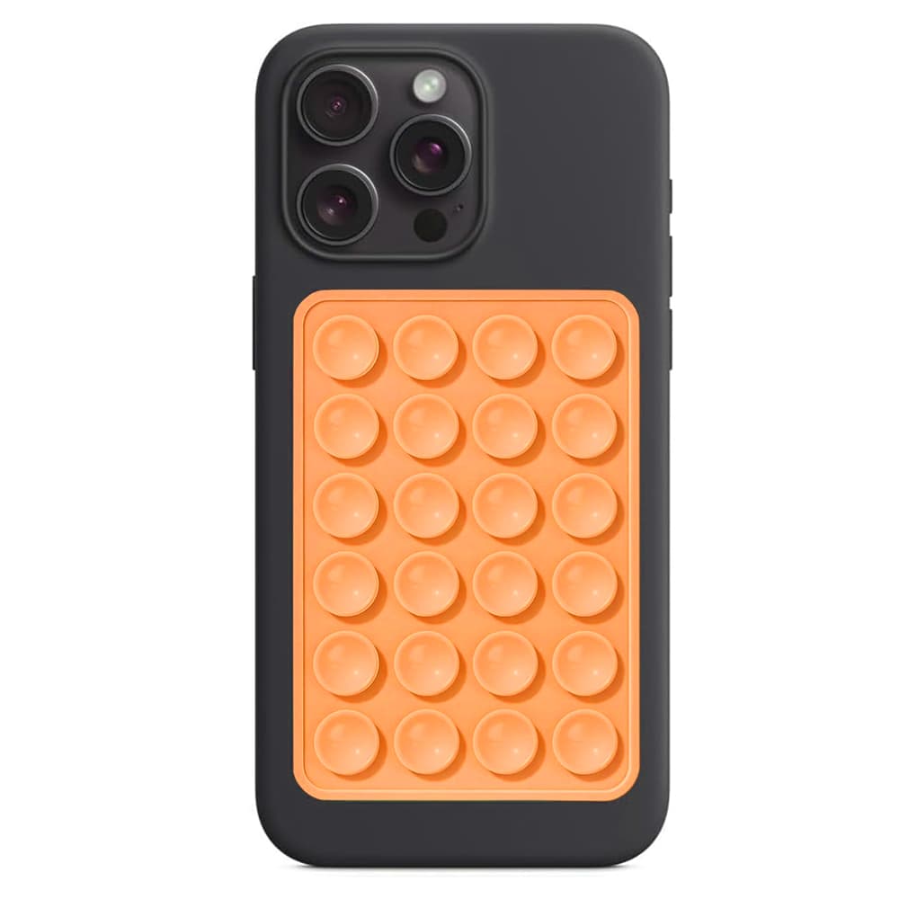 Techsuit Držák telefonu SO-PAD Přísavka na selfie Silikon Oranžový - náhled 1