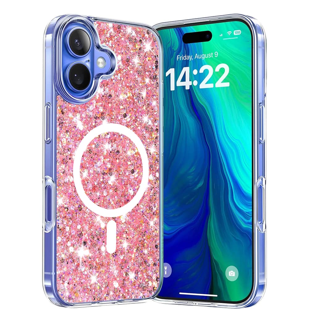 Techsuit Sparkly Glitter MagSafe iPhone 16 Plus Růžová - náhled 1