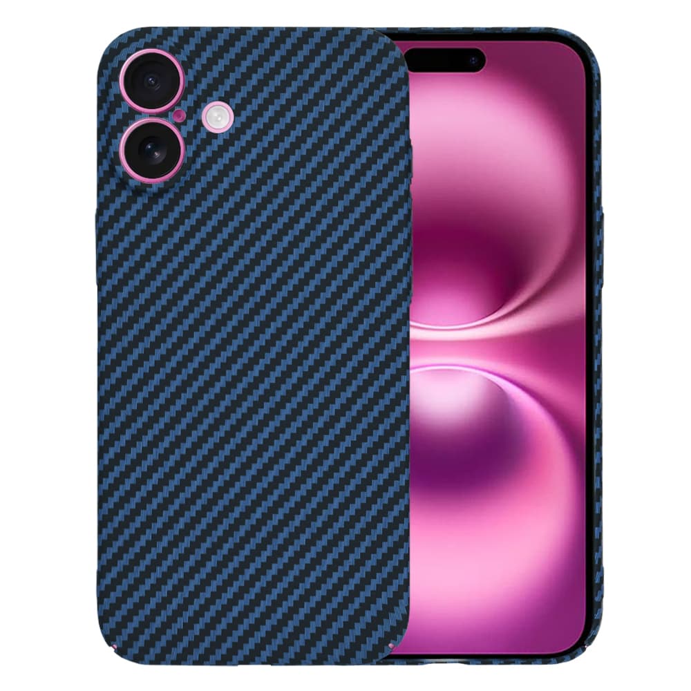 Pouzdro Techsuit Carbonite FiberShell iPhone 16 Plus Cyan - náhled 1