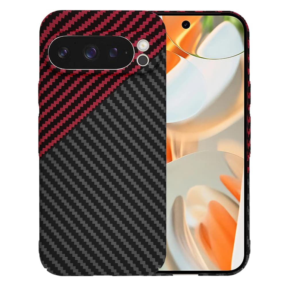Kryt Techsuit Carbonite FiberShell pro Pixel 9 Pro RedVortex - náhled 1
