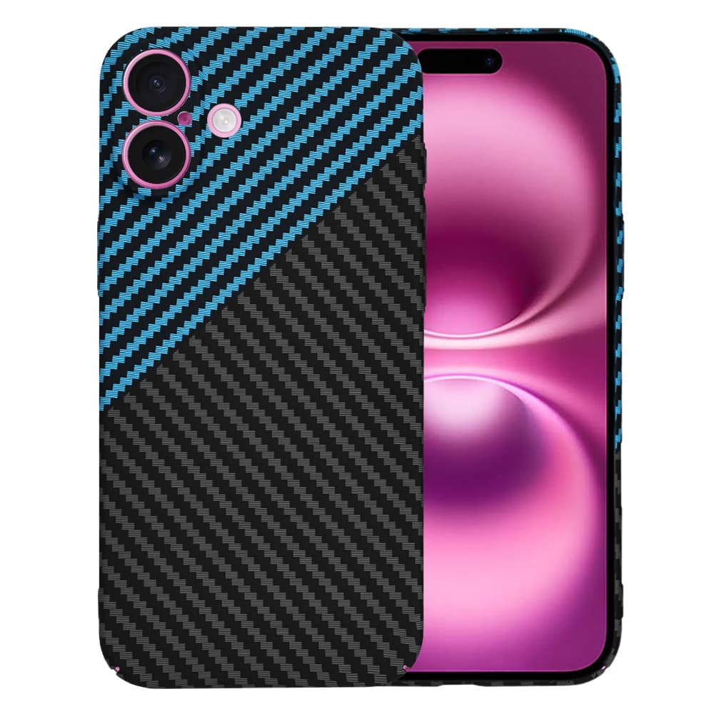 Techsuit Carbonite FiberShell iPhone 16 Plus Blue Pulse - náhled 1