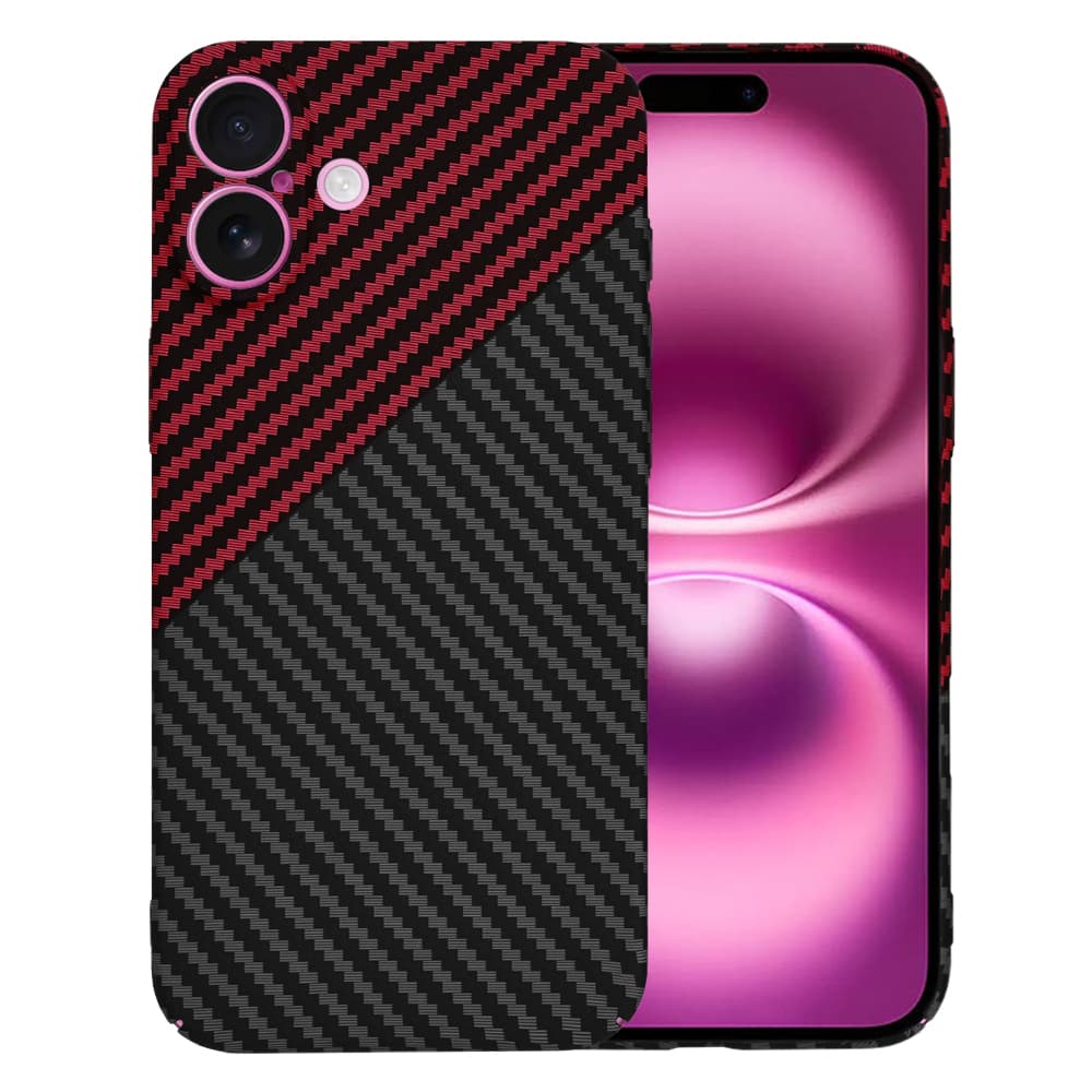 Techsuit Carbonite FiberShell iPhone 16 Plus obal RedVortex - náhled 1