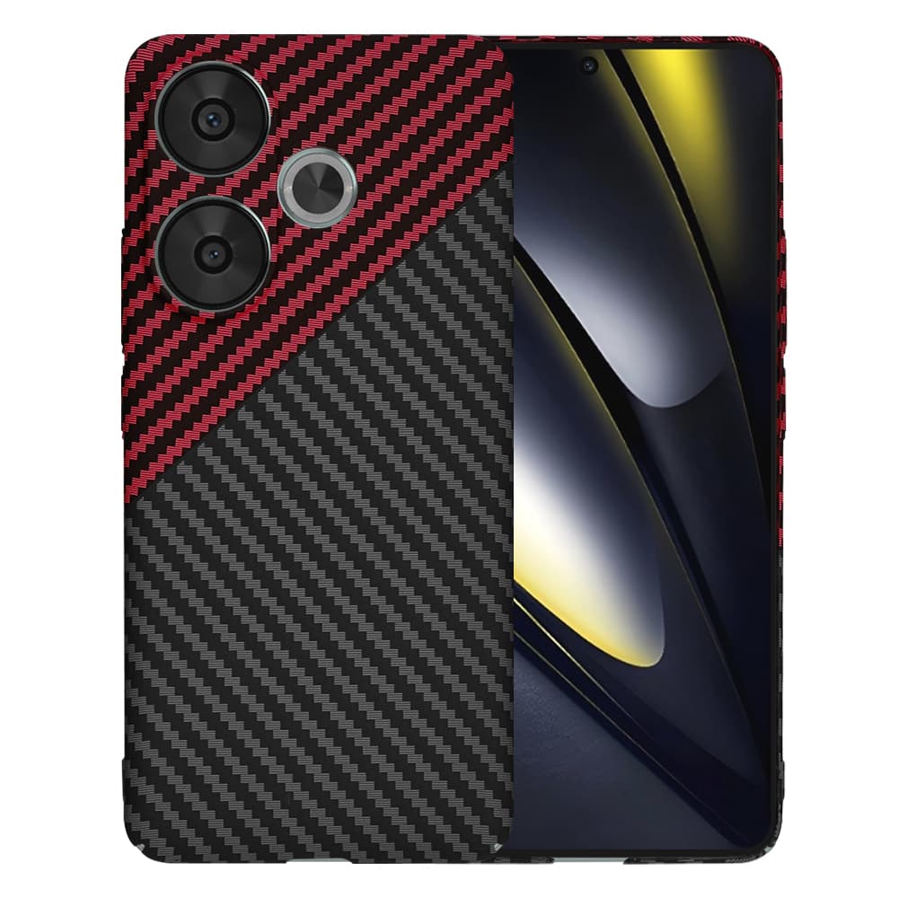 Techsuit Carbonite FiberShell Xiaomi Poco F6 Red Vortex - náhled 1