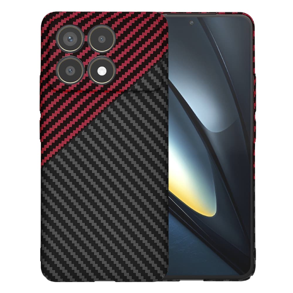 Techsuit Carbonite FiberShell Xiaomi Poco F6 Pro Red Vortex - náhled 1