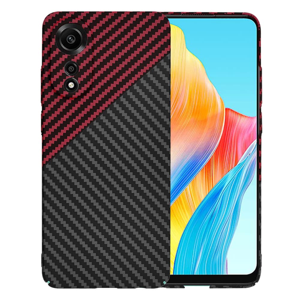 Obal Techsuit Carbonite FiberShell Oppo A78 4G Red Vortex - náhled 1
