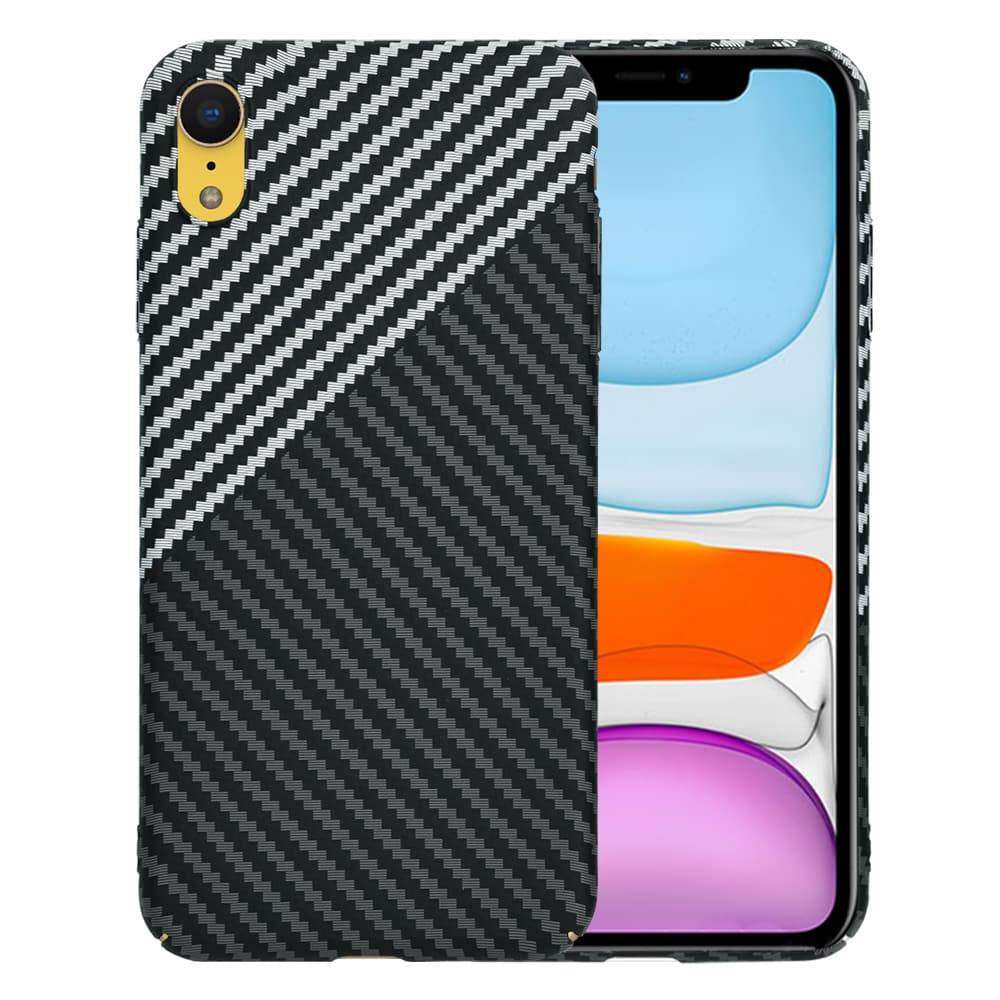 Techsuit Carbonite FiberShell pouzdro iPhone XR tmavě šedé - náhled 1