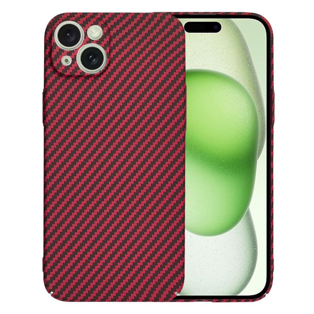 Techsuit Carbonite FiberShell pro iPhone 15 Plus červený - náhled 1