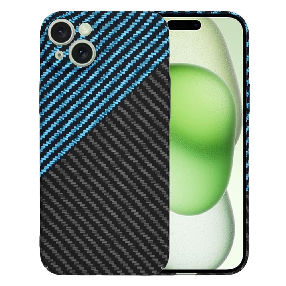Techsuit Carbonite FiberShell pro iPhone 15 Plus v modré Pulse - náhled 1
