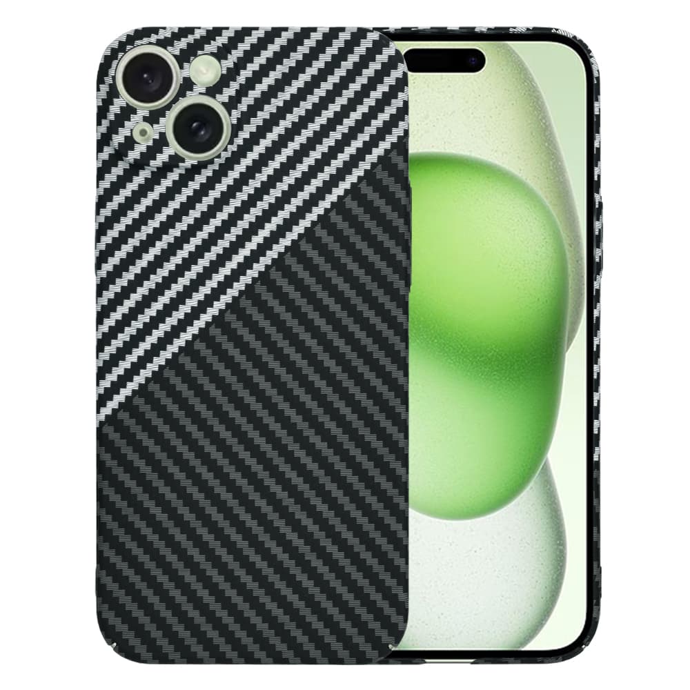 Techsuit Carbonite FiberShell pro iPhone 15 Plus v šedé barvě - náhled 1