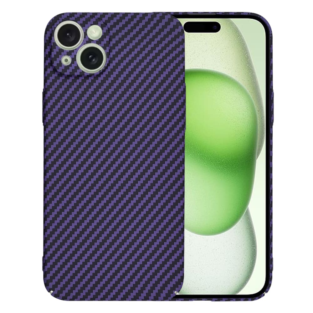 Techsuit Carbonite FiberShell pro iPhone 15 Plus fialová - náhled 1