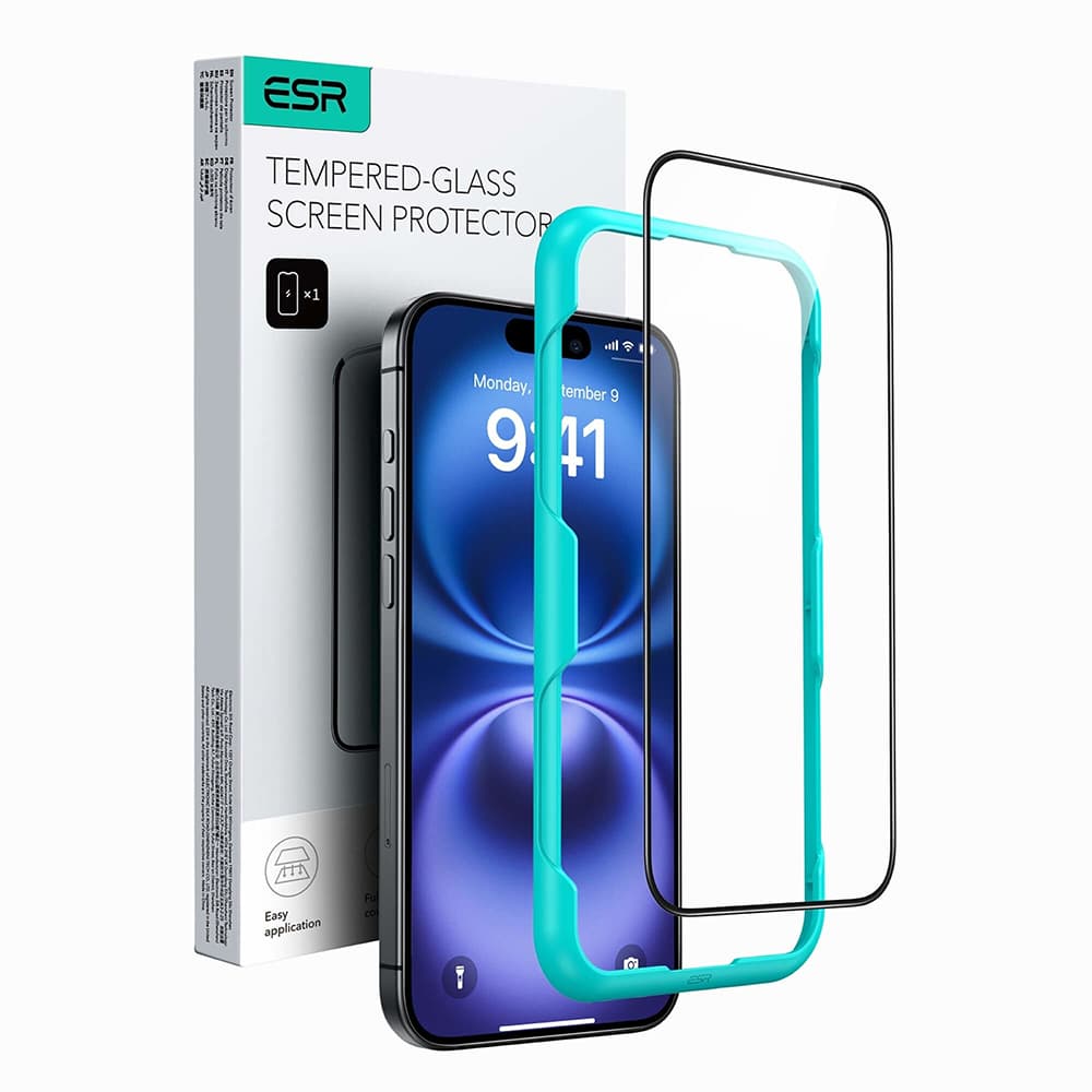 ESR tvrzené sklo iPhone 16 Plus černá - náhled 1