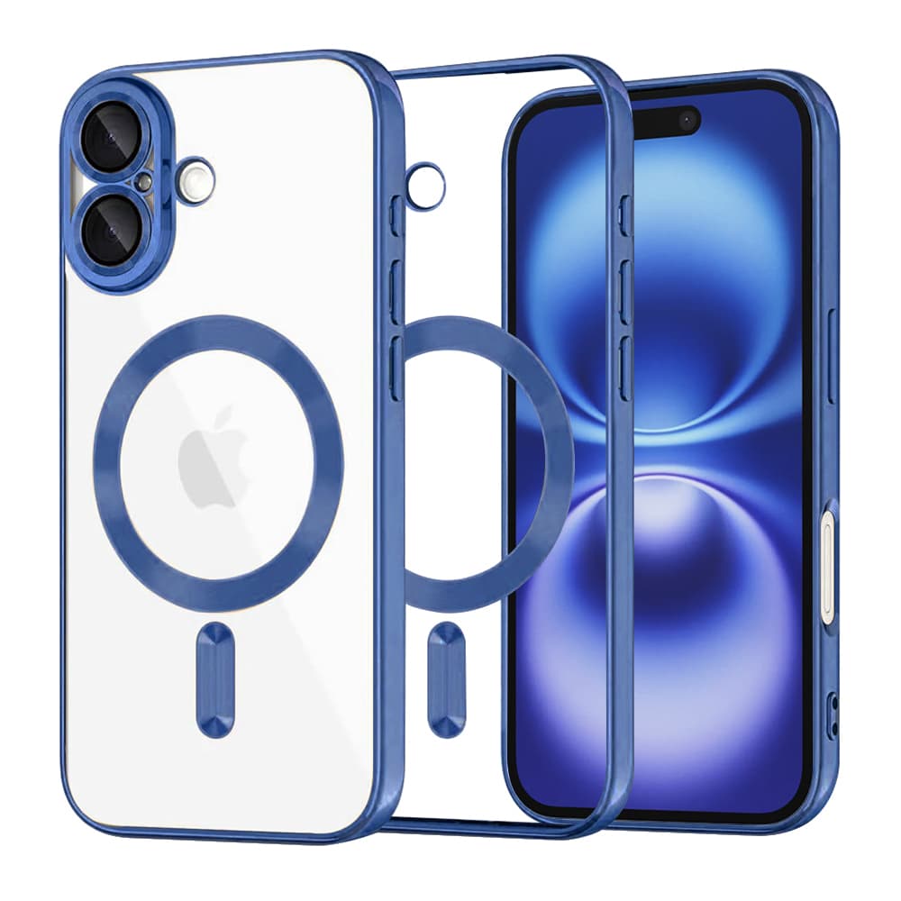 Techsuit Luxury Crystal MagSafe pro iPhone 16 v tmavě modré - náhled 1
