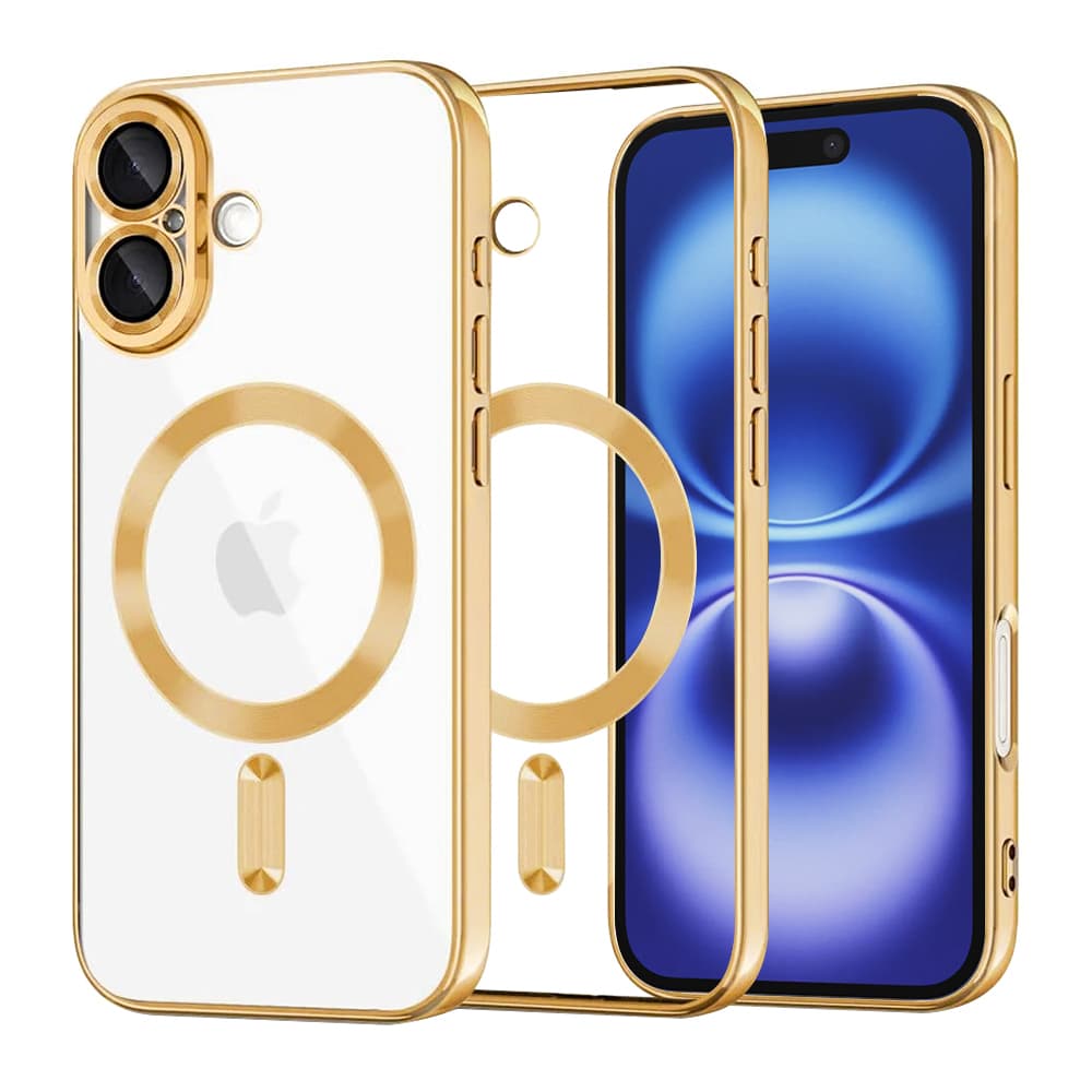 Techsuit Luxury Crystal MagSafe iPhone 16 zlatý - náhled 1