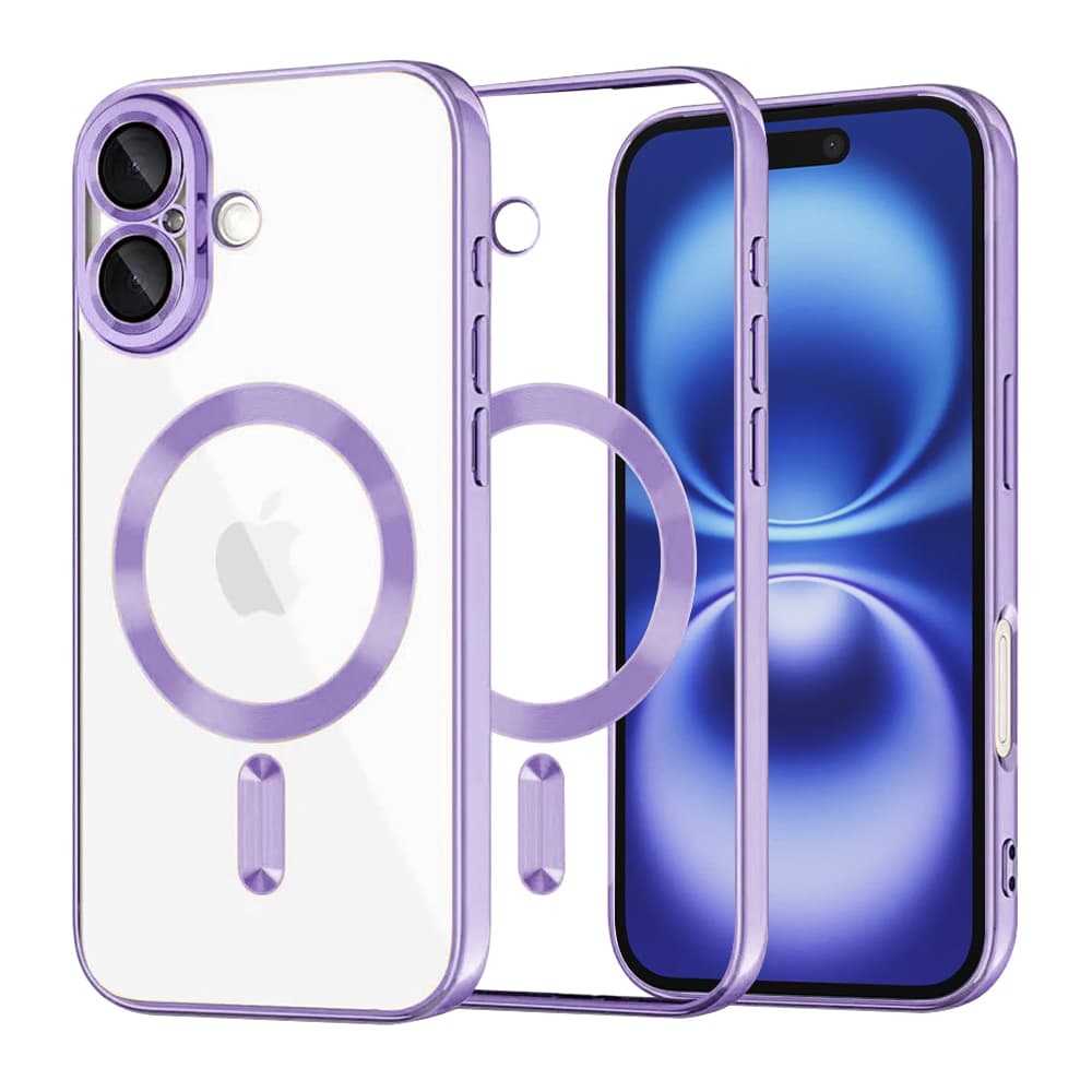 Techsuit Luxury Crystal MagSafe pro iPhone 16 světle fialová - náhled 1