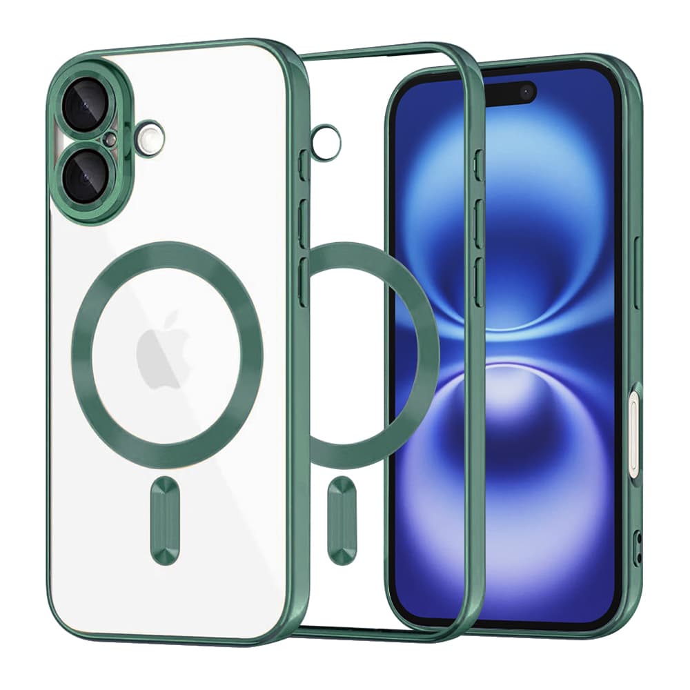 Techsuit Luxury Crystal MagSafe pro iPhone 16 v tmavě zelené - náhled 1